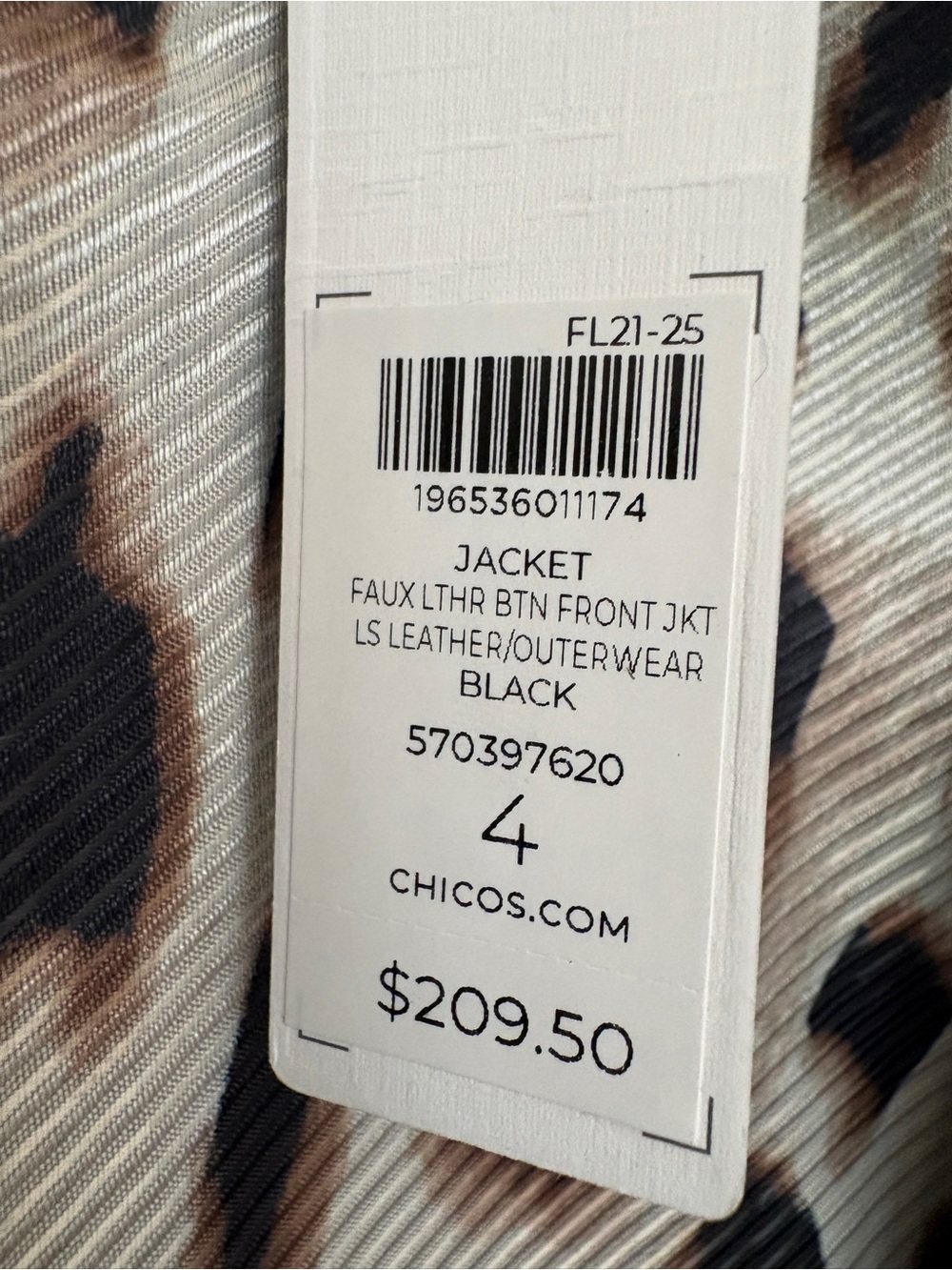 Chicos NEW Snap Front Faux Leather Jacket 4 XL - Picture 5 of 8